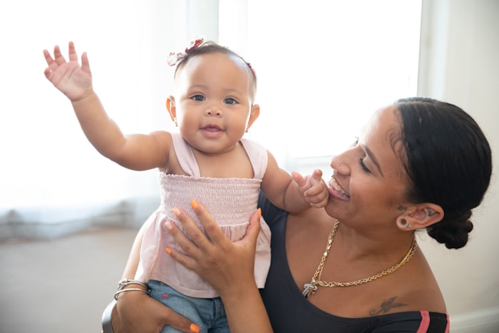 A mother and her baby